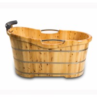 outdoor portable sauna wooden bathtub with handle